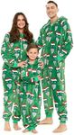 Family Christmas Onesies Adult & Kids - Christmas Onesies Women Pajamas - Christmas Kid & Adult Onesie Pajamas for Women/Men/Kids, Fleece Onesies for Women, Teens/Adult PJs - Green Santa (Adult M)