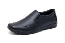 BRUTE Men's Black Faux Leather Moccasin Formal Shoes - 11 UK