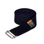 WiseLife Yoga Stretch Belt/Strap | Best for Daily Stretching, Yoga, Pilates, Physical Therapy, Fitness | 8 Feet Premium Cotton Strech Band (Navy Blue 8ft)