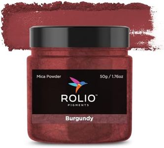 Rolio Premium Mica Powder - Burgundy (50G / 1.76oz) - 1 Jar of Red Pigment Powder for Epoxy Resin, Dye, Soap Making, Nail Polish, Paint, Candle Making, Bath Bombs, Slime