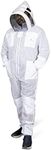 Sting Proof Premium 3 Layer Unisex White Mesh Beekeeping Suit Ultra Ventilated Beekeeping Suit Fencing Veil-L