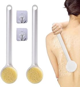 TSHAOUN 2 Piezas Cepillo de Ducha de Mango Largo, Cepillo Ducha, Cepillo Espalda Ducha Cepillo de Baño para Hombres y Mujeres para Euerpo Exfoliación Masaje