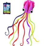 Hengda Kite -Beautiful Purple Colorful Software Octopus Large Easy Flyer Kite for Kids -It's BIG! 31 Inches Wide with Long Colorful Tail 157 Inches Long-Perfect for Beach or Park by Hengda kite