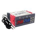 KETOTEK Digital Temperature Controller 220V Dual Relay with 2 Sensors Temperature Probes STC-3008 Cooling Heating Controller Incubator