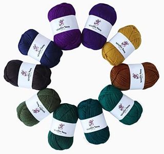 Studio Sam Acrylic Yarn Set. Ten Large 50g Skeins. Total 1030 Yards. for All Knitting, Crochet and Craft Projects. (Midnight Collection)