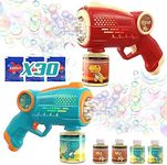 Skirfy Bubble Gun, 2 PCS Bubble Machine Gun with 10 Hole Light Sounds, Bubble Machine for Kids, Bubble Blower, Bubble Blaster, Bubble Machine for Parties, Toys for Brithday Family Day