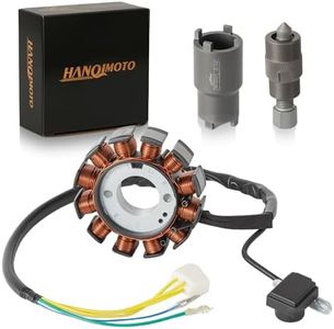 HANQIMOTO GY6 Stator,Gy6 150cc Performance Parts,12 Pole 5 Wire Direct Current Copper Powersports Stators for GY6 50cc 125cc 150cc 4 Stroke Moped Scooter ATV Quad Go Kart Scooter Performance Parts