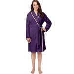 Carole Hochman Women's 38 Inch Short Wrap Robe Fresco, Grape, Large