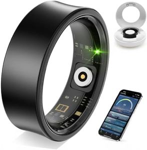 Smart Ring | Fitness Ring | Sleep & Activity Tracker | Health Management | 5-7 Days Battery Life | Magnetic Charging Case | 8 Sports Modes | 5 ATM Waterproof | for Men & Women (Black, 9)