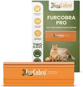 FURCOBRA Pro Pet Hair Remover - Easy Grip Pet Hair Carpet Scraper, Pet Hair Removal Tool - Cat Hair Remover, Dog Hair Remover for Couch, Car, Sofa, Carpet - Light & Compact Fur Remover Tool