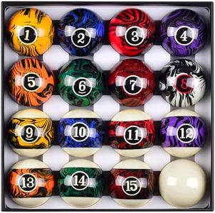 vonezone Billiard Balls 2-1/4"-Inch Regulation Size Billiards Pool Balls Set 16 Balls Set,Pool Table Accessories (UBL02-J)
