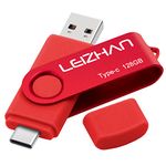 leizhan 128GB USB-C Flash Drive, Type-C USB Drive 3.0 for Samsung Galaxy Note10, S10,Note 9, S9, Note 8,S8,Google Pixel, Red