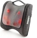 Donnerberg Shiatsu and Percussion Neck and Back Massager Pillow, Deep Kneading Tapping Massage Cushion with Soothing Heat Relax Muscle Aches and Knots in Back Neck Shoulders Legs Feet-RM099