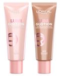 L'Oréal Paris Lumi Glotion Illuminating Liquid Illuminate and Sculpt - Beauty Routine Hydrate Face and Body Shades 901 Fair Glow + 903 Medium Glow - 2 x 40ml bottles