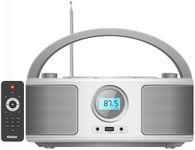 WIITHINK CD Radio Portable CD Player Boombox with Bluetooth,FM Radio,Remote Control,USB MP3 Playback,3.5mm AUX Headphone Jack and USB Input, CD-MP3/CD-R/CD-RW Compatible