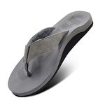 Men Sandals Flip Flop with Orthotic Arch Support Athletic Slide Sandals for Men with Soft Cushion Footbed, Grey, 11