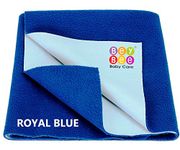 BeyBee Waterproof Quick Dry Sheet for Baby| Bed Pad Anti-Piling Fleece Extra Absorbent Washable Matress Protector| Baby Bed Protector Sheet for Toddler Children, X-Large Size, 200 x 140cm, Royal Blue