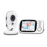 MYPIN Baby Monitor, 3.2" LCD Digital Screen Baby Video Camera with 750mAh Rechargeable Battery Support VOX Night Vision Temperature Monitor Two-Way Talk