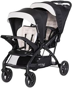 Baby Trend Sit N' Stand Tandem Double Stroller 2.0 DLX and 5 Point Safety Harness, Shaded Canopy, Storage Compartment, and 2 Cup Holders, Modern Khaki