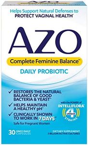 AZO Complete Feminine Balance Daily Probiotics for Women, Clinically Proven to Help Protect Vaginal Health, balance pH and yeast, Non-GMO, 30 Count