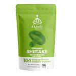 HYBRID HERBS – Organic Shiitake Mushroom Powder 10X Strength - Supplement for Sport Recovery, Immune, Bone & Heart Health - Beta Glucans & Vitamin D | HIGH Potency 10:1 Extract - 56 Servings (56g)