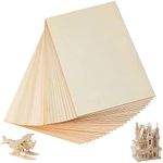 YOUNTHYE 24PCS Unfinished Plywood Sheets, 300x200x2mm Balsa Wood Sheets, Rectangular A4 Wood Sheets for Wood Craft Painting Engraved Model Making Projects