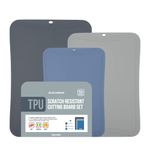 BLUE GINKGO Flexible Cutting Boards - Set of 3 Scratch Resistant TPU Chopping Mats | Flexible Cutting Boards for Kitchen Dishwasher Safe (Dark Grey, Grey, Blue)