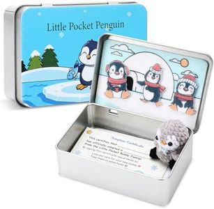 JULEASEL Little Pocket Penguin, Mini pengy in a Tin Box, Travel Buddy, Cute Penguin Collectible for Winter Decor, Friendship, Thoughtful Gifts