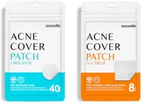 AVARELLE Bundle (40 Count) Hydrocolloid Acne Patches Blemishes and Zit with Tea Tree Oil, Calendula Oil and Cica Oil for Face, Vegan, Crue(Original + XL Patch Bundle)