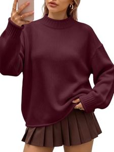 Trendy Queen Womens Oversized Sweaters Mock Neck 2026 Fall Knit Outfits