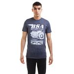 BSA Motocycles Men's Tonal Invert T Shirt, Heather Navy Blue, M UK