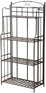 International Caravan Iron Outdoor/Indoor Folding Bakers Rack