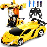 Dolanus Toys for 3-8 Year Old Kids: Transforming Remote Control Car Toys Gifts for 3 4 5 6 7 8 9 10 Year Old Boys Toy Birthday Presents Transformable Rechargeable Robot RC Cars 360° Rotating