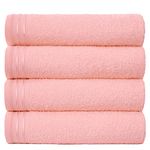 GC GAVENO CAVAILIA Large Towels Bath Sheet - Highly Absorbent Egyptian Cotton Towel Set - 4 Pack Extra Soft Blush Pink - Quick Dry Sheets - 450 GSM Washable Towels, 75X135 Cm