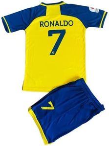 1 Stop Soccer Ronaldo CR7 Jersey Kids Uniform AL NASSR Fc Saudi Arabia (US, Numeric, 9, 10, Regular) Multi