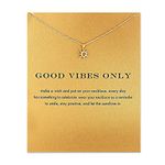 Friendship Charm Gold Sunshine Necklace for Women Good Luck Pendant Chain Sun Butterfly Angel Wings Girl Jewelry Necklace with Message Card Girls' Birthday Gift Card (Gold Sun)