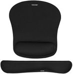 TECKNET Wrist Rest Mat, Keyboard and Mouse Wrist Support Pad Set, Comfortable Memory Foam Mouse Mat with Wrist Cushion Support, Anti-Slip Ergonomic Mouse Pad for Computer Laptop Working Gaming