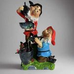 ALILA Resin Table Top Indoor Outdoor Water Fall Fountain With Led Lights Home Decor Decoration Gift Gifting Items, 20In