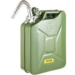 VEVOR Jerry Fuel Can, 5.3 Gallon / 20 L Portable Jerry Gas Can with Flexible Spout System, Rustproof ＆ Heat-resistant Steel Fuel Tank for Cars Trucks Equipment, Green