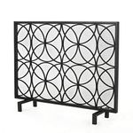 GDF Studio 301548 Veritas Single Panel Black Iron Fireplace Screen