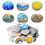 DECORKEY River Rocks for Painting, DIY & Smooth Kindness, Rocks for Arts, Naturally Stone, 2-3inches 24PCS Perfect for Kids Party,Crafts, and Decoration