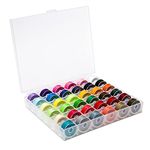 BetyBedy 36Pcs Bobbins and Sewing Threads with Bobbin Case for Multiple Sewing Machine, Pre-Wound Bobbins Set for Bro-Ther/Baby-Lock/Jano-me/El-na/Sin-ger, Standard Size and Assorted Colors