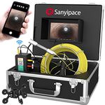 Sanyipace Sewer Camera 30M/100FT with WiFi Wireless Transmission, Drain Pipe Sewer Scope Inspection Camera with Lights, IP68 Waterproof, 7" Color Screen