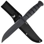 MedievalDepot 10.25" Military Survival Knife - Stainless Steel Blade, Black Rubber Grip, Sheath