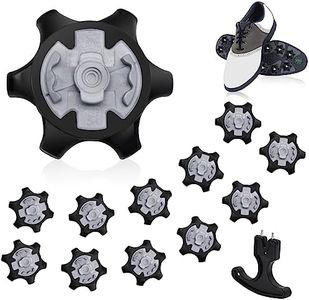 12pcs Golf Spikes, Black Replacement Golf Shoe Studs with Golf Spike Wrench, Stability and Comfort Golf Shoe Accessories Fits Most Golf Shoes