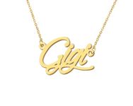 18k Gold Plated Gigi Name Necklace Initial Pendant Charm Stainless Steel Jewelry for Womens Moms