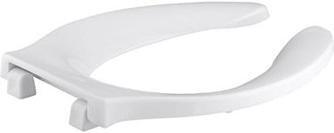 KOHLER K-4731-C-0 Stronghold Elongated Toilet Seat with Integrated Handle and Check Hinge, White