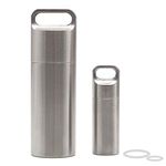 Waterproof Stainless Steel Pill Case Keychain, Durable Travel Pill Box Bottle Holder Tough for Men Purse Pocket Outdoor Emergency Kit