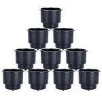 Amarine Made Recessed Plastic Cup Drink Can Holder with Drain Hole for Boat Truck Car Table Black (10)