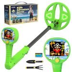 DR.ÖTEK Metal Detector for Kids – Innovative Color LCD Display, 6.7" LED-Lit Coil, Adjustable & Ultra-Lightweight Kids Metal Detector, Child-Safe Rounded Design for Ages 3-12, Green